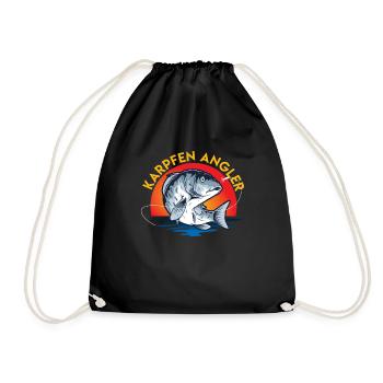 KAPRFEN ANGLER Lustiges Angeln Hobby Angler - Turnbeutel - Schwarz - Vorne
