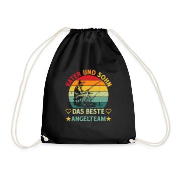 SOHN UND VATER DAS BESTE ANGELTEAM Männer Angler - Turnbeutel - Schwarz - Vorne