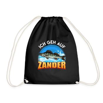 Angler ICH GEH AUF ZANDER Angeln Hobby Angler - Turnbeutel - Schwarz - Vorne