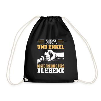 OPA UND ENKEL BESTE FREUNDE FÜRS LEBEN Opi - Turnbeutel - Schwarz - Vorne