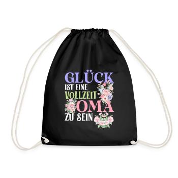 Omi GLÜCK IST EINE VOLLZEIT OMA ZU SEIN Geburtstag - Turnbeutel - Schwarz - Vorne
