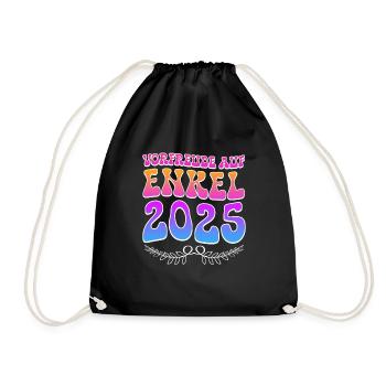 Oma VORFREUDE AUF ENKEL 2025 Großmutter Bald - Turnbeutel - Schwarz - Vorne