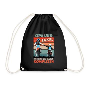OPA UND ENKEL WIR SIND DIE BESTEN KOMPLIZEN - Turnbeutel - Schwarz - Vorne