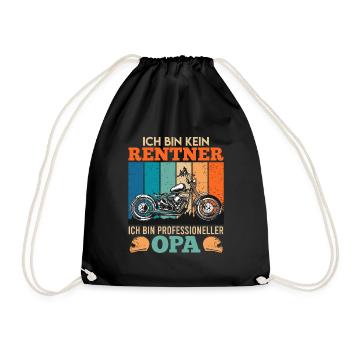 Opi BIN KEIN RENTNER BIN PROFESSIONELLER - Turnbeutel - Schwarz - Vorne