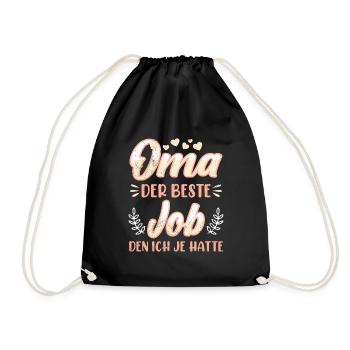 OMA DER BESTE JOB DEN ICH JE HATTE Lustiges - Turnbeutel - Schwarz - Vorne