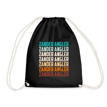 ZANDER ANGLER Lustiges Zander Angeln Donau - Turnbeutel - Schwarz - Vorne