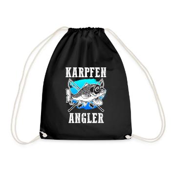 KAPRFEN ANGLER Lustiges Angeln Hobby Angler - Turnbeutel - Schwarz - Vorne