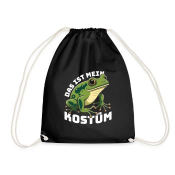 Karneval Party Frösche DAS IST MEIN FROSCHKOSTÜM - Turnbeutel - Schwarz - Vorne