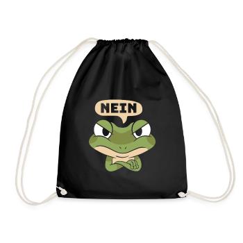 Faschingsparty NEIN Lustiger Frosch Karneval - Turnbeutel - Schwarz - Vorne
