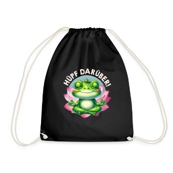 Karneval Kostüm HÜPF DARÜBER! Froschkostüm - Turnbeutel - Schwarz - Vorne