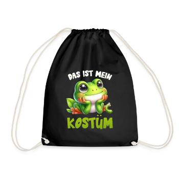 Karneval Party Frosch DAS IST MEIN FROSCH KOSTÜM - Turnbeutel - Schwarz - Vorne