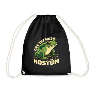 Karneval Party Frösche DAS IST MEIN FROSCHKOSTÜM - Turnbeutel - Schwarz - Vorne
