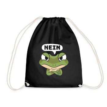Faschingsparty NEIN Lustiger Frosch Karneval - Turnbeutel - Schwarz - Vorne