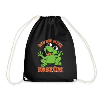Karneval Party Frösche DAS IST MEIN FROSCHKOSTÜM - Turnbeutel - Schwarz - Vorne