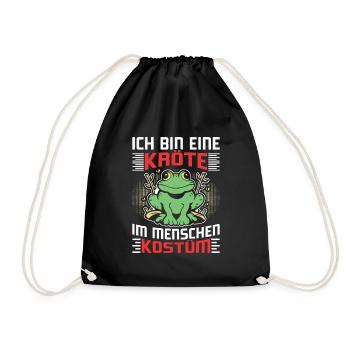 Karneval Kostüm Party BIN EINE KRÖTE DAS IST MEIN - Turnbeutel - Schwarz - Vorne
