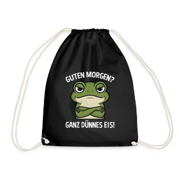 Froschkostüm GUTEN MORGEN? GANZ DÜNNES EIS! - Turnbeutel - Schwarz - Vorne
