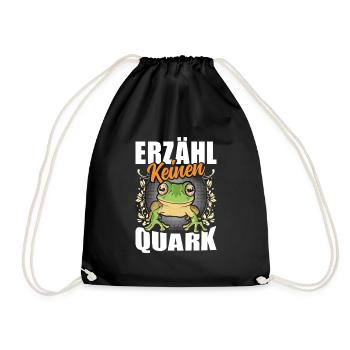 Froschkostüm Karneval ERZÄHL KEINEN QUARK Lustig - Turnbeutel - Schwarz - Vorne