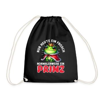 Karneval Party NUR HEUTE EIN FROSCH NORMALERWEISE - Turnbeutel - Schwarz - Vorne