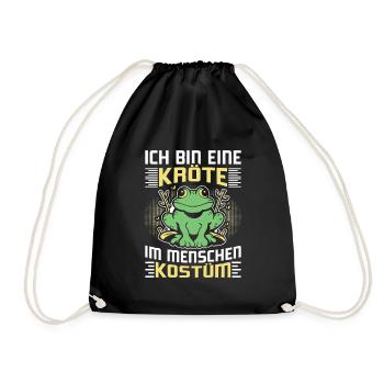 Karneval Kostüm Party BIN EINE KRÖTE DAS IST MEIN - Turnbeutel - Schwarz - Vorne