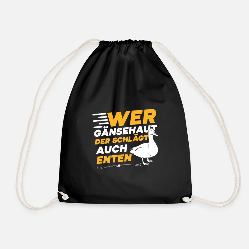 Faschingskostüm WER GÄNSEHAUT DER SCHLÄGT ENTEN - Turnbeutel - Schwarz