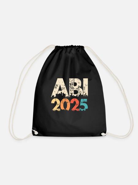 ABI 2025 Abitur Abschluss Lustiges Abiturienten - Turnbeutel - Schwarz