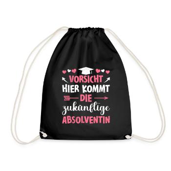 Mädchen VORSICHT HIER KOMMT DIE ZUKÜNFTIGE - Turnbeutel - Schwarz - Vorne