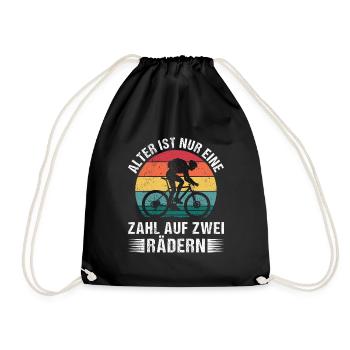 Opa ALTER IST NUR EINE ZAHL AUF ZWEI RÄDERN Lustig - Turnbeutel - Schwarz - Vorne