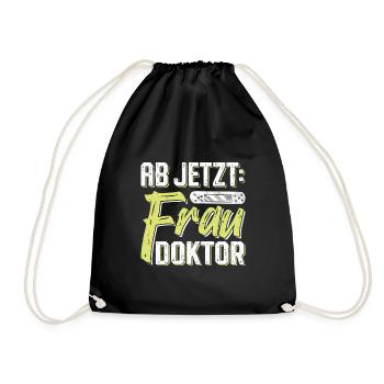 Doktorarbeit AB JETZT BITTE FRAU DOKTOR Lustiges - Turnbeutel - Schwarz - Vorne