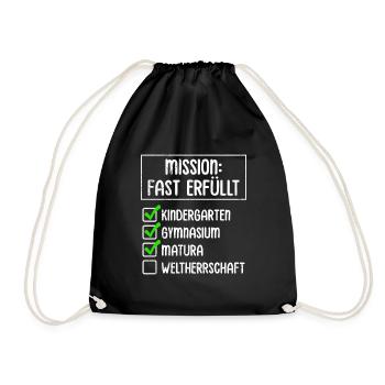 Matura Abschluss KINDERGARTEN GYMNASIUM MATURA - Turnbeutel - Schwarz - Vorne