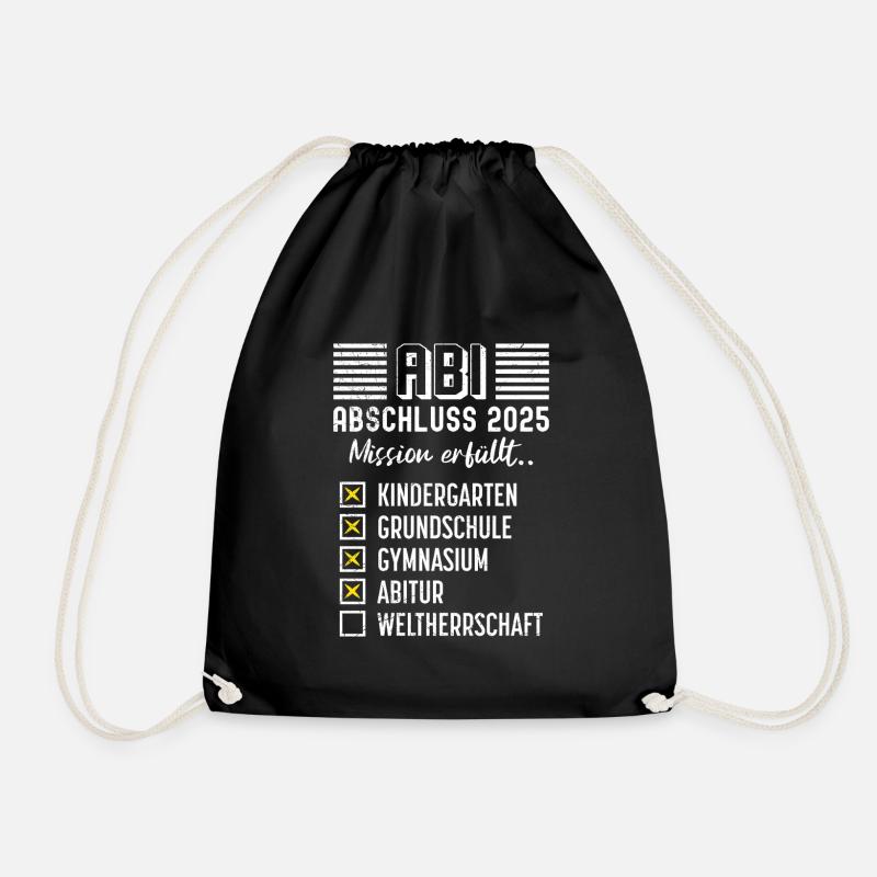 Abitur Absolvent ABI ABSCHLUSS 2025 Lustiges - Turnbeutel - Schwarz