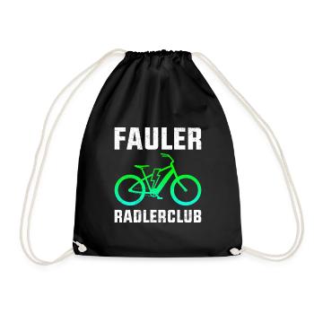 Elektro Fahrrad FAULER RADLERCLUB Lustiges - Turnbeutel - Schwarz - Vorne