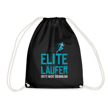 Läufer ELITE LÄUFER BITTE NICHT ÜBERHOLEN Lustiges - Turnbeutel - Schwarz - Vorne