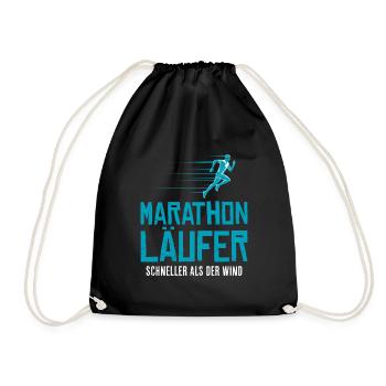 Laufen MARATHON LÄUFER SCHNELLER ALS DER WIND - Turnbeutel - Schwarz - Vorne