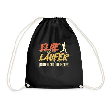 Laufen ELITE LÄUFER BITTE NICHT ÜBERHOLEN Lustiges - Turnbeutel - Schwarz - Vorne
