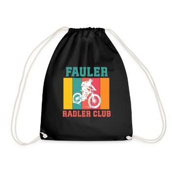 Elektro Rad FAULER RADLER CLUB Radler Lustiges - Turnbeutel - Schwarz - Vorne