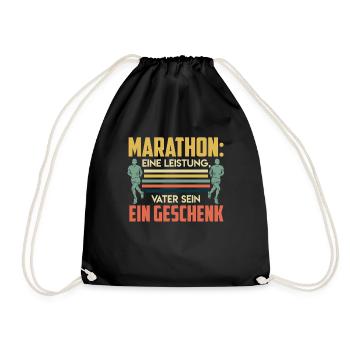 Papa MARATHON DIE LEISTUNG VATER SEIN GESCHENK - Turnbeutel - Schwarz - Vorne