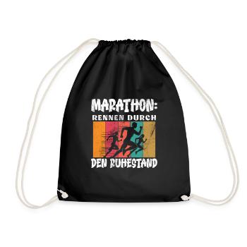 Rentner MARATHON RENNEN DURCH DEN RUHESTAND Lustig - Turnbeutel - Schwarz - Vorne