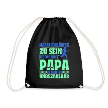 Papa MARATHON LÄUFER ZU SEIN EINE EHRE Lustiges - Turnbeutel - Schwarz - Vorne