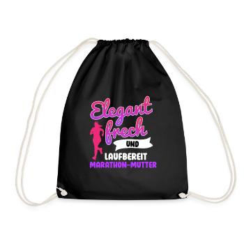Mama ELEGANT FRECH UND LAUFBEREIT MUTTER Lustig - Turnbeutel - Schwarz - Vorne