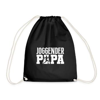 Vater JOGGENDER PAPA Jogger Laufen Lustiges - Turnbeutel - Schwarz - Vorne