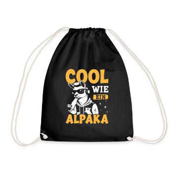 Alpaka Fan COOL WIE EIN ALPAKA Lama Lustig - Turnbeutel - Schwarz - Vorne