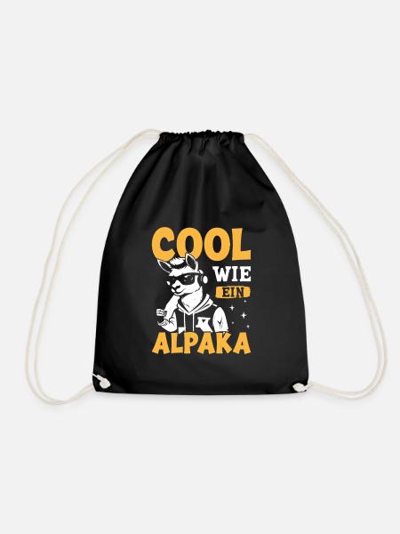 Alpaka Fan COOL WIE EIN ALPAKA Lama Lustig - Turnbeutel - Schwarz
