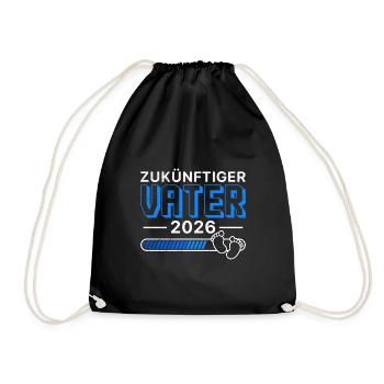 ZUKÜNFTIGER VATER 2026 Vaterschaft Lustiges - Turnbeutel - Schwarz - Vorne