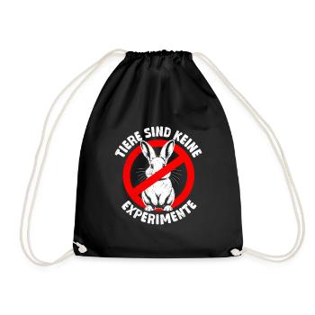 Tierschutz ANIMALS ARE NOT EXPERIMENTS Lustig - Turnbeutel - Schwarz - Vorne