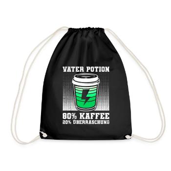 Bald Papa VATER POTION 80% KAFFEE 20% ÜBERRASCHUNG - Turnbeutel - Schwarz - Vorne