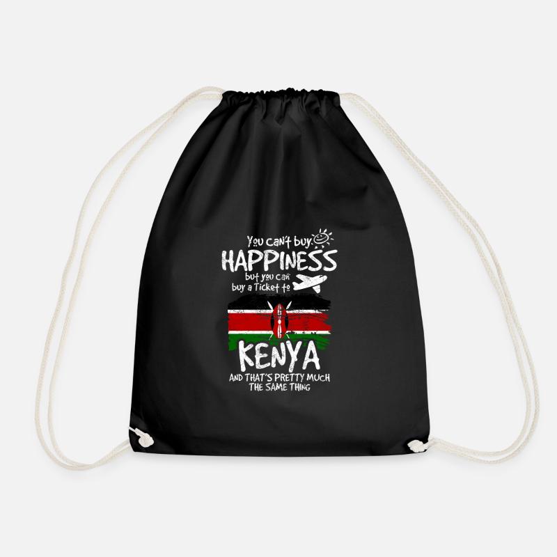 Kenya - Drawstring Bag - black