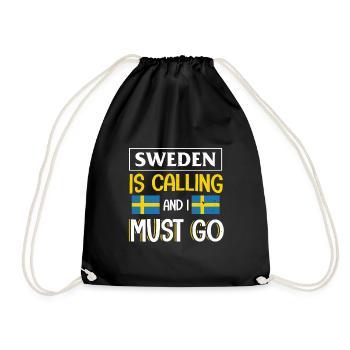 Schweden Flagge Lustig Geschenk Schwedische Flagge - Turnbeutel - Schwarz - Vorne