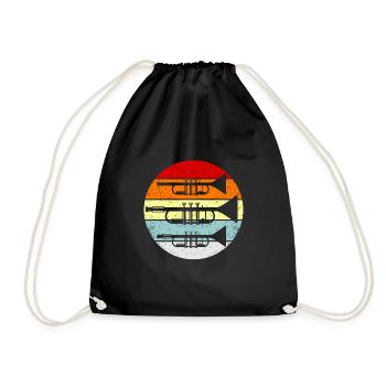 Trumpet playing trumpet band gift - Drawstring Bag - black - Front
