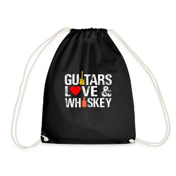 Guitar Playing Guitar Guitarist Gift Band - Drawstring Bag - black - Front