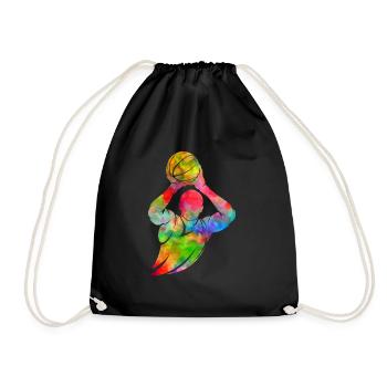 Basketball Basketballer Geschenk Geschenkidee - Turnbeutel - Schwarz - Vorne